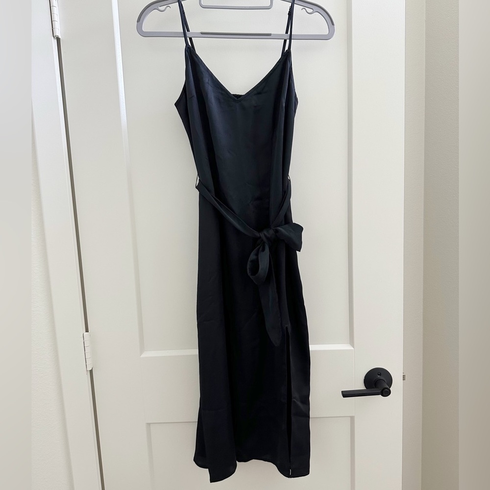 Abercrombie & Fitch Satin Slip Dress with Belt